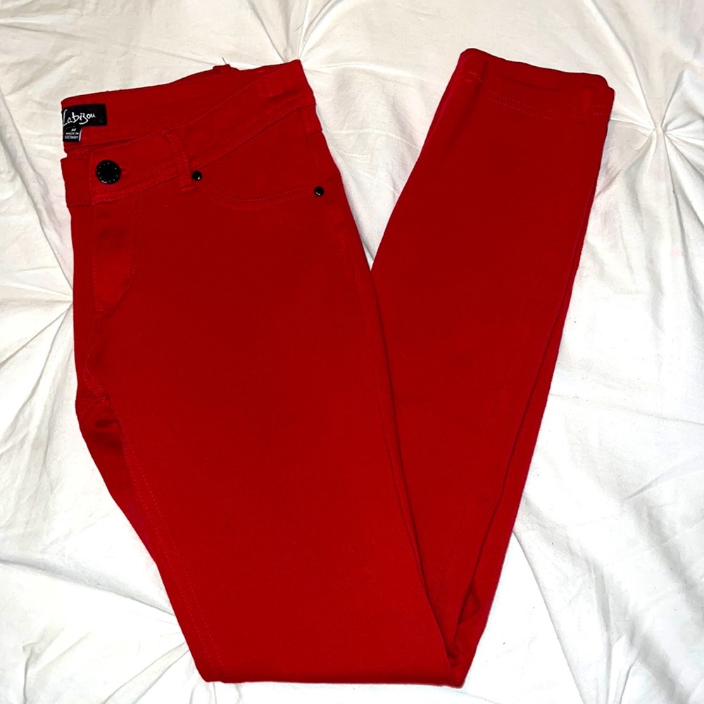 Size M Low Waist Red Skinny Jeans